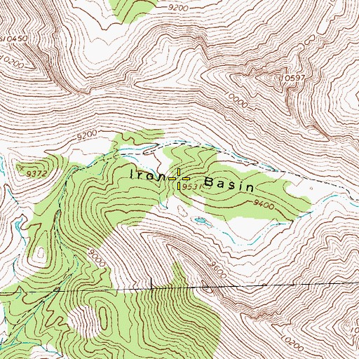 Topographic Map of Iron Basin, ID