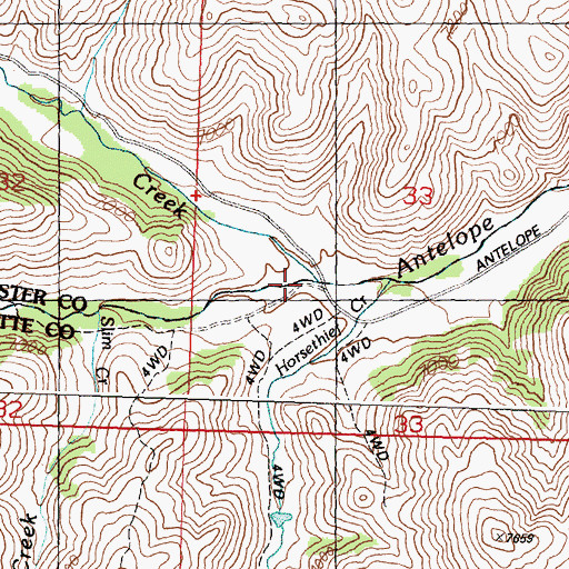 Topographic Map of Iron Bog Creek, ID