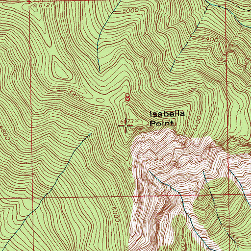 Topographic Map of Isabella Point, ID