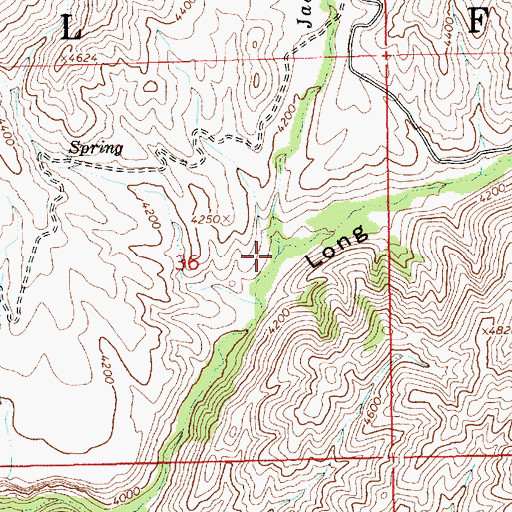 Topographic Map of Jackass Creek, ID