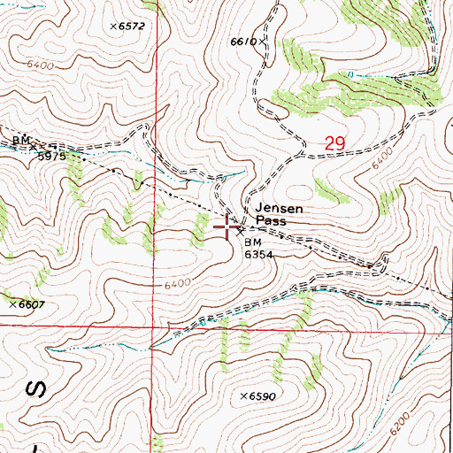 Topographic Map of Jensen Pass, ID