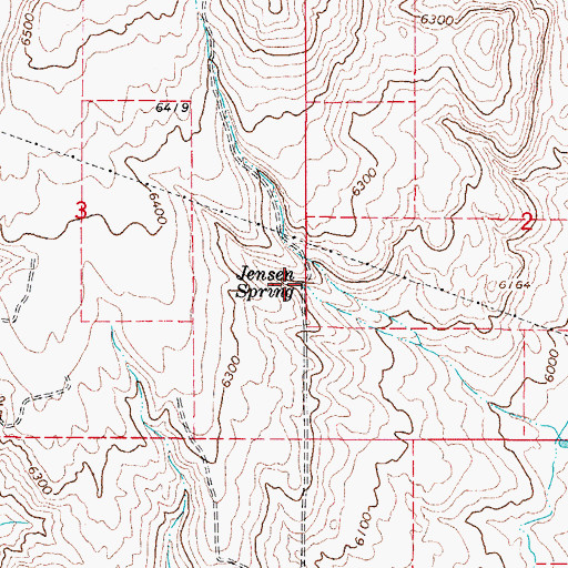 Topographic Map of Jensen Spring, ID