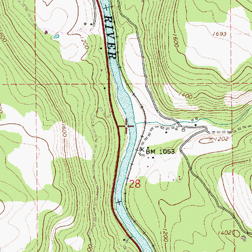 Topographic Map of Jim Ford Creek, ID