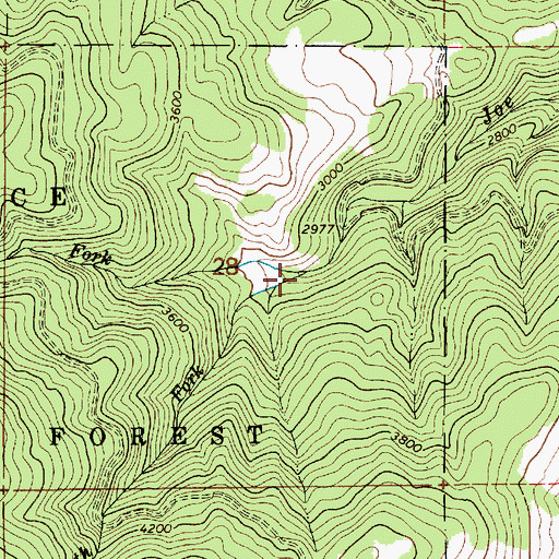 Topographic Map of Joe Creek, ID