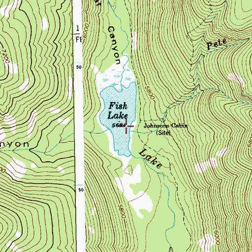 Topographic Map of Johnson Cabin, ID