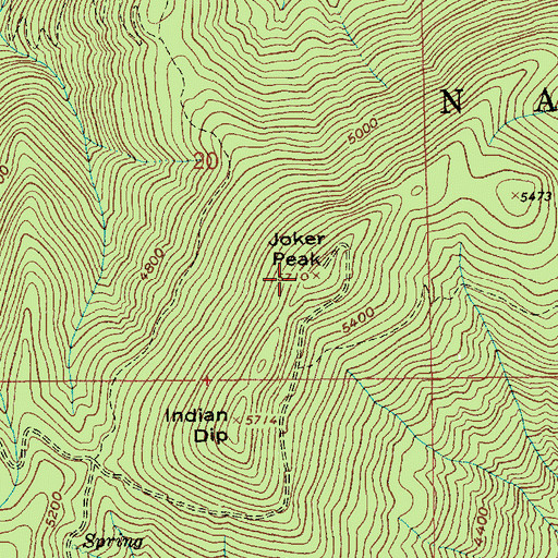 Topographic Map of Joker Peak, ID