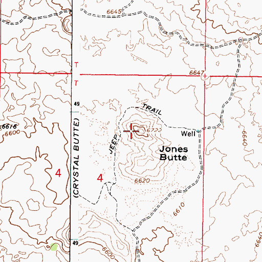 Topographic Map of Jones Butte, ID