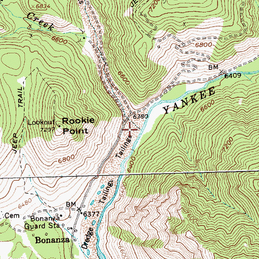 Topographic Map of Jordan Creek, ID