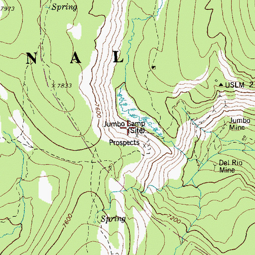 Topographic Map of Jumbo Camp, ID