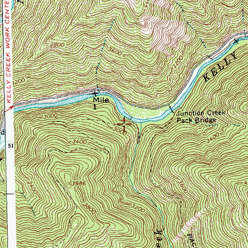 Topographic Map of Junction Creek, ID