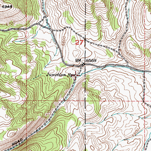 Topographic Map of Junction Spring, ID