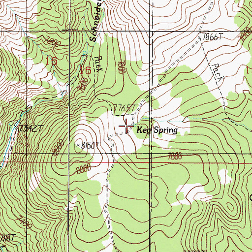 Topographic Map of Keg Spring, ID