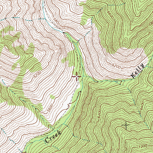 Topographic Map of Kelly Creek, ID