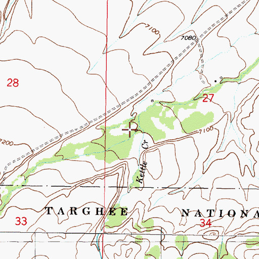 Topographic Map of Kettle Creek, ID