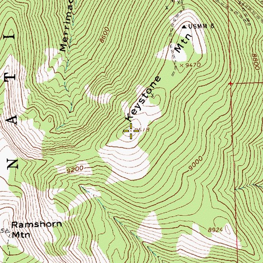 Topographic Map of Keystone Mountain, ID