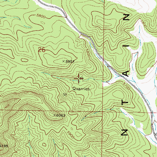 Topographic Map of Dunbar Mine, AZ