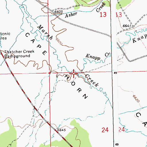 Topographic Map of Knapp Creek, ID