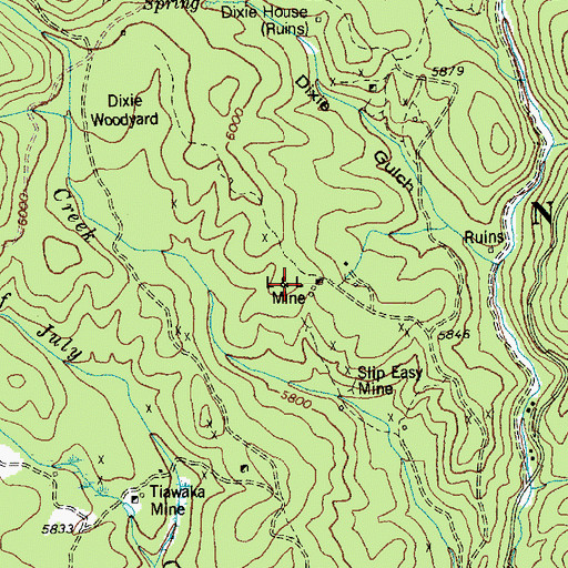Topographic Map of L Mine, ID