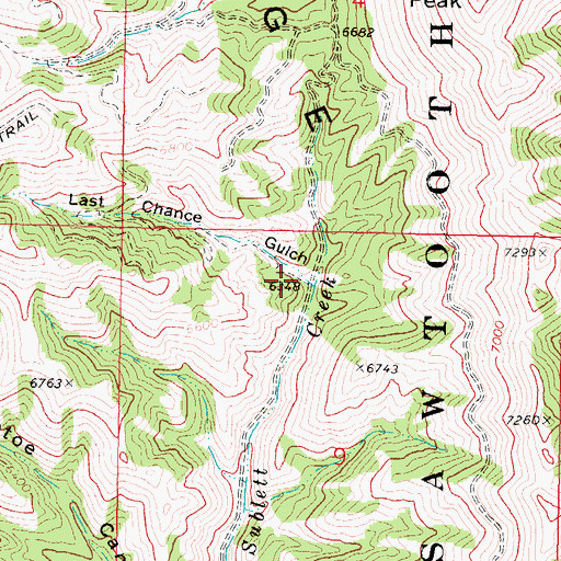 Topographic Map of Last Chance Gulch, ID