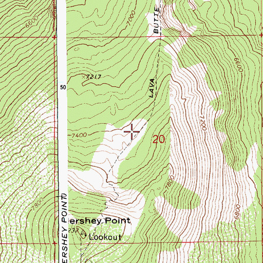 Topographic Map of Lava Butte Trail, ID