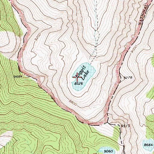 Topographic Map of Leggit Lake, ID