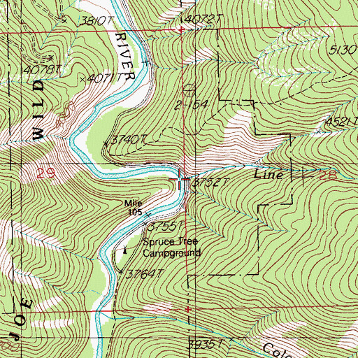 Topographic Map of Line Creek, ID