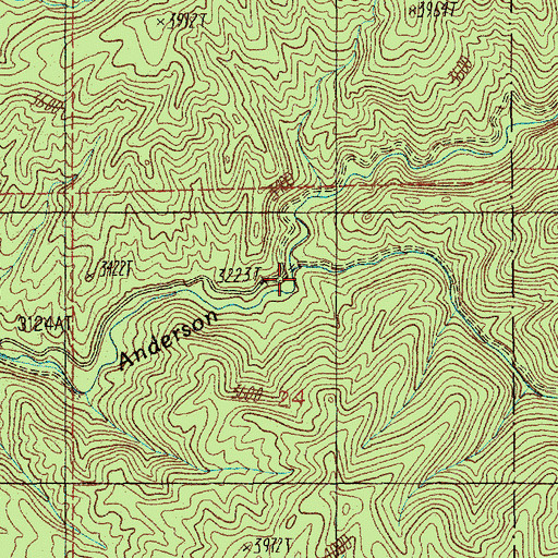 Topographic Map of Little Anderson Creek, ID