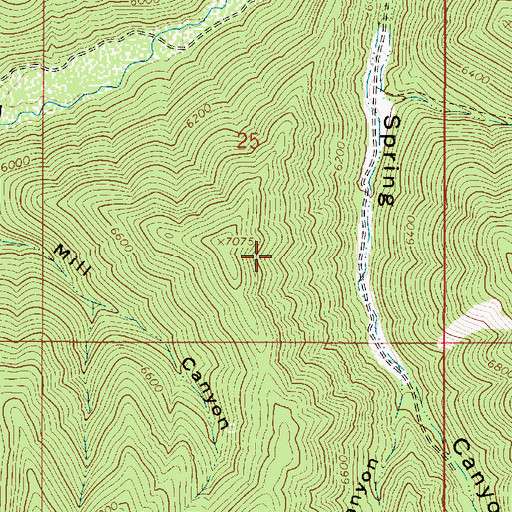 Topographic Map of Little Bear Canyon, ID