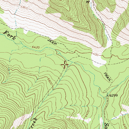 Topographic Map of Little Bear Creek, ID