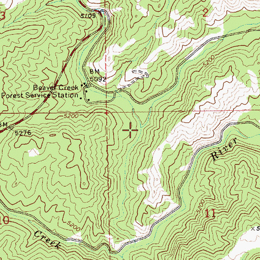 Topographic Map of Little Beaver Creek, ID