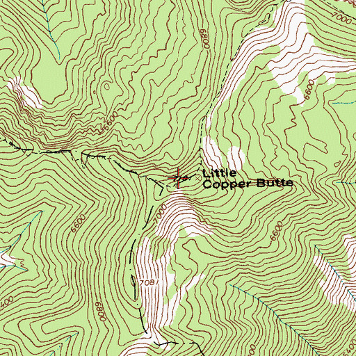 Topographic Map of Little Copper Butte, ID
