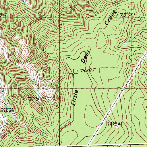 Topographic Map of Little Deer Creek Ridge, ID