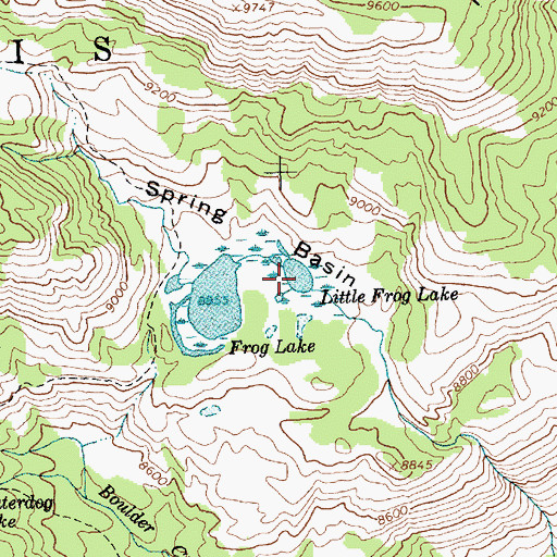 Topographic Map of Little Frog Lake, ID