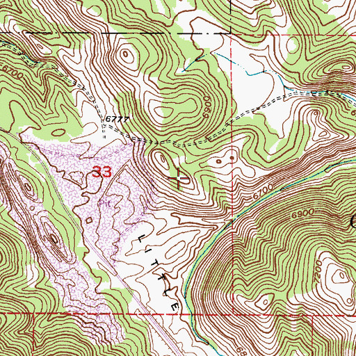Topographic Map of Little Long Valley, ID