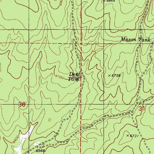 Topographic Map of Dent Tank, AZ