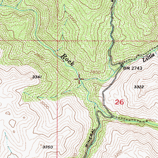 Topographic Map of Little Rock Creek, ID