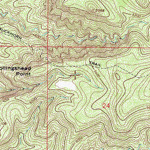 Topographic Map of Hollingshead Point Tank, AZ