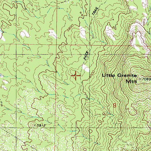 Topographic Map of Little Granite Mountain Trail Number Thiry Seven, AZ