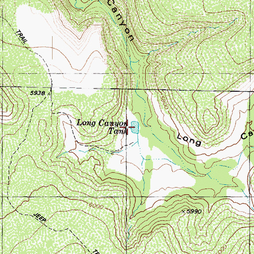Topographic Map of Long Canyon Tank, AZ