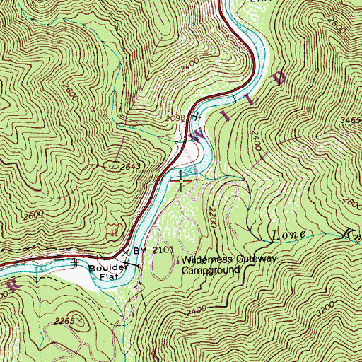 Topographic Map of Lone Knob Creek, ID