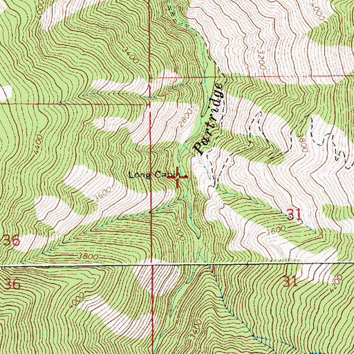 Topographic Map of Long Cabin, ID