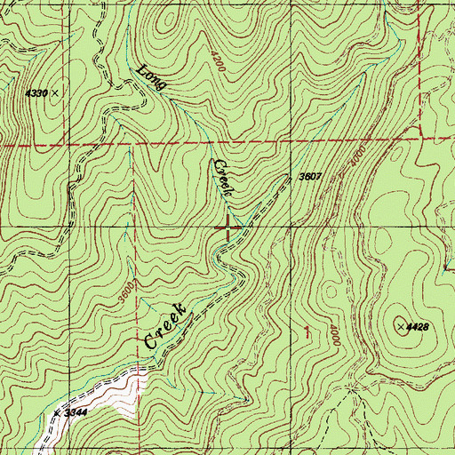 Topographic Map of Long Creek, ID