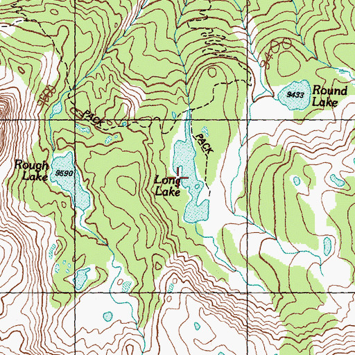 Topographic Map of Long Lake, ID