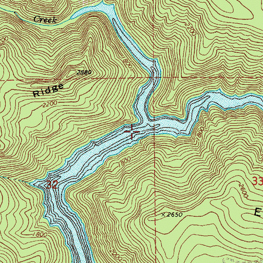 Topographic Map of Long Meadow Creek, ID