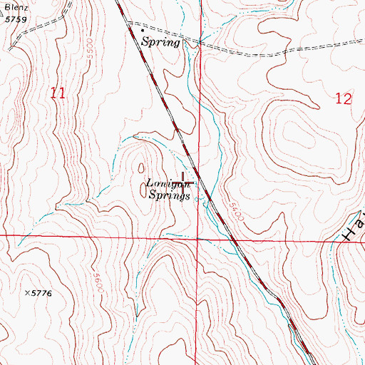 Topographic Map of Lonigan Springs, ID