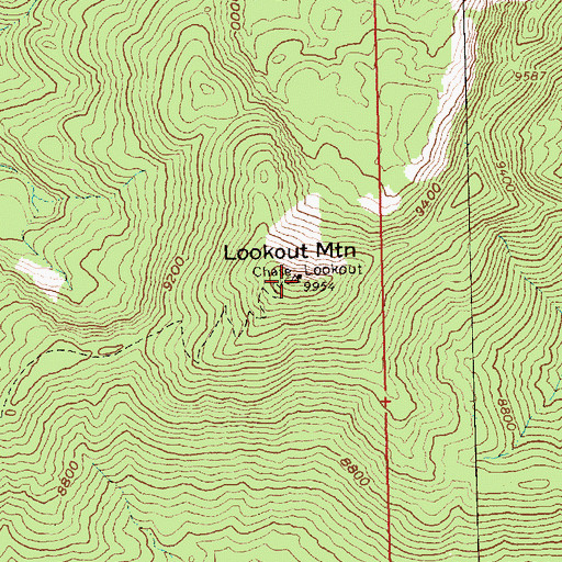Topographic Map of Lookout Mountain, ID