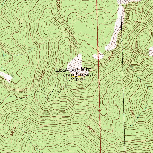 Topographic Map of Lookout Mountain, ID
