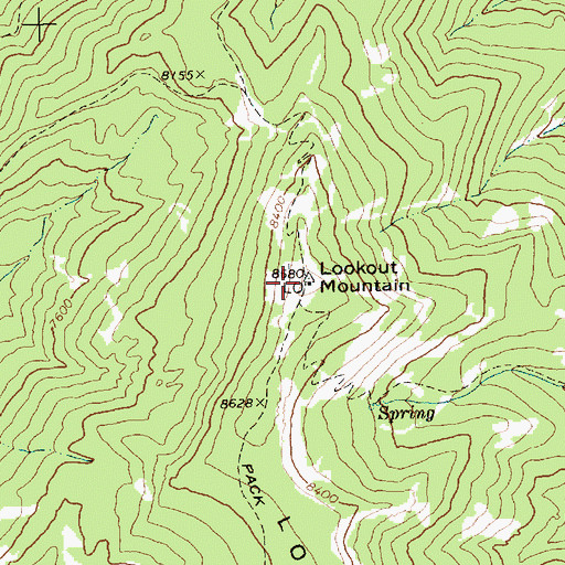Topographic Map of Lookout Mountain, ID