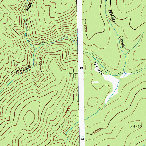 Topographic Map of Lost Hunter Creek, ID