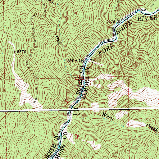 Topographic Map of Lost Owl Creek, ID